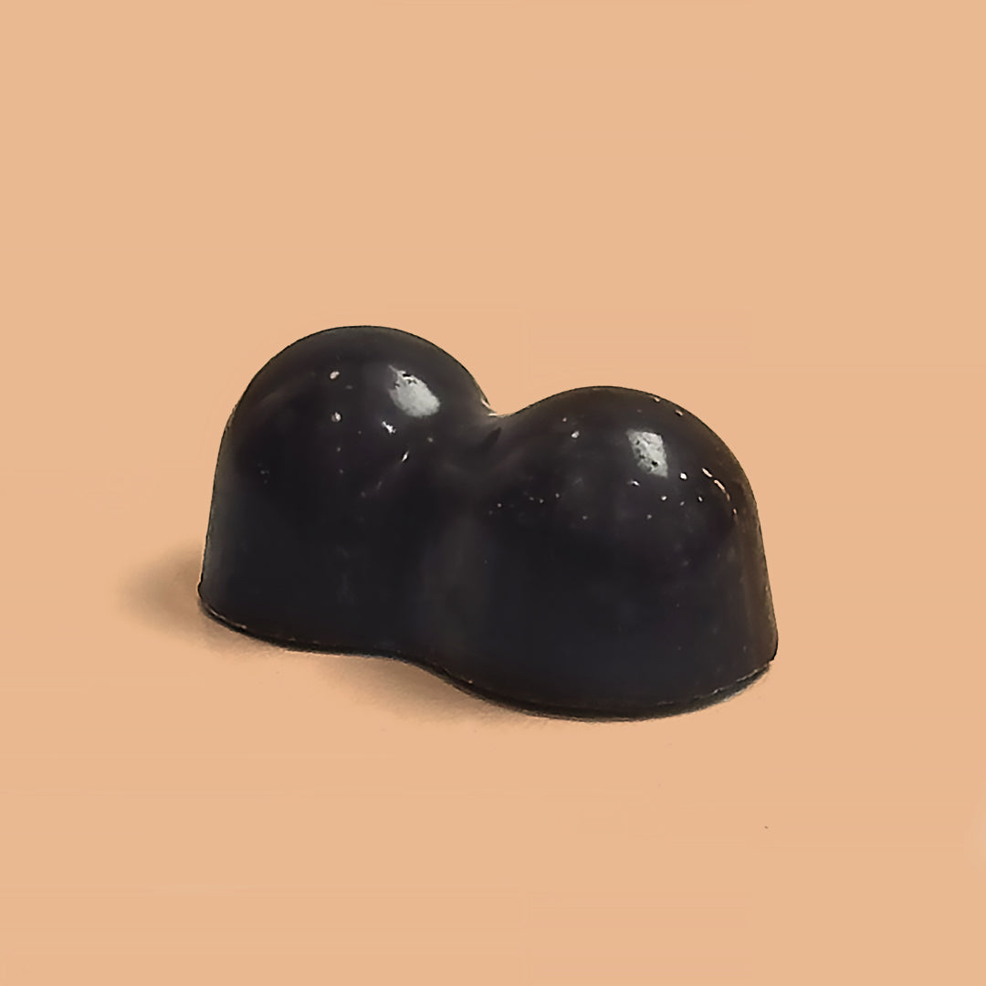 2 Hazelnuts dipped and molded with premium Belgian dark chocolate 