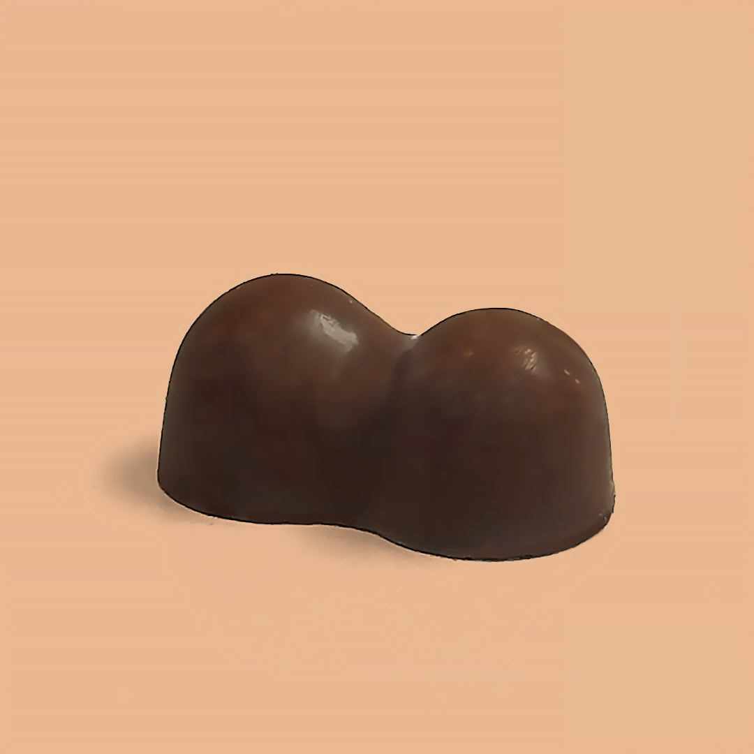 2 Hazelnuts dipped and molded in premium Belgian milk chocolate 