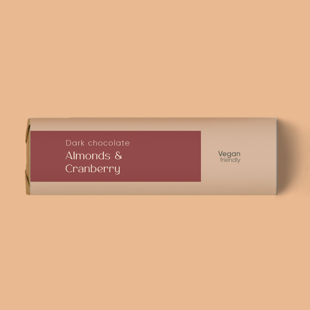 Almonds & Cranberry Dark Chocolate Bar Vegan