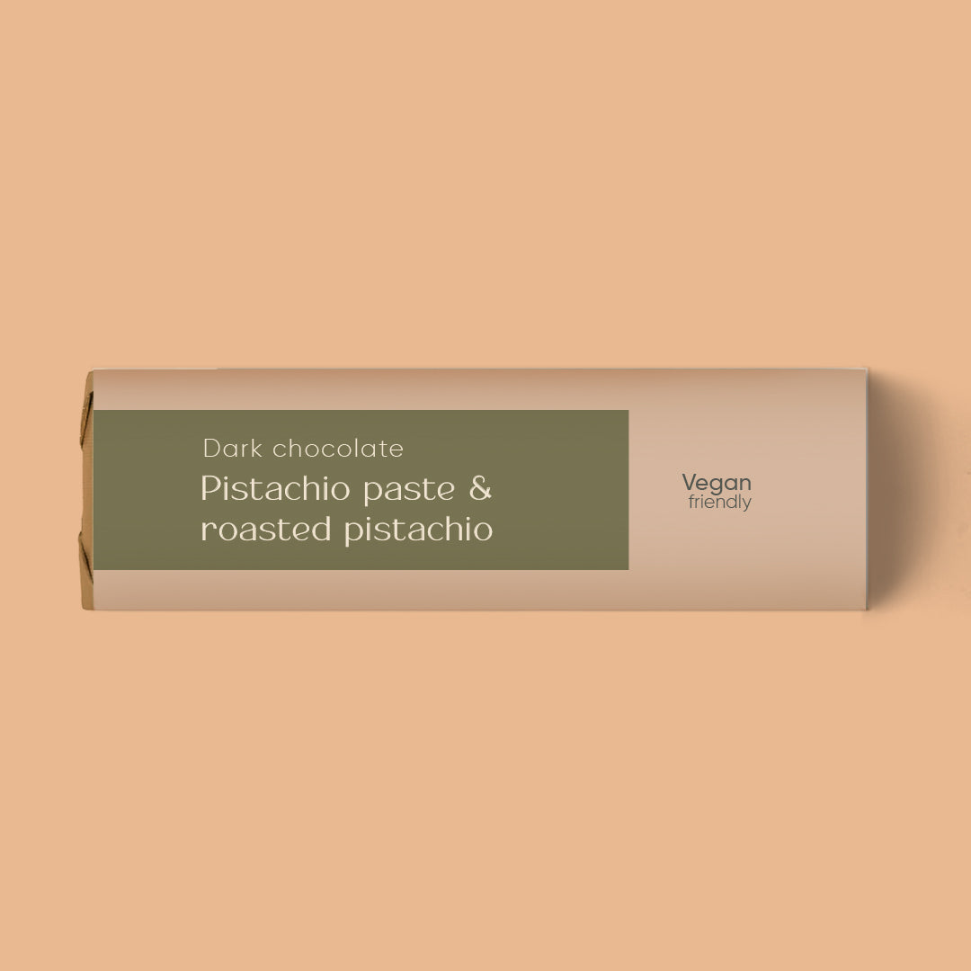 Pistachio Paste & Roasted Pistachio Dark Chocolate Bar 