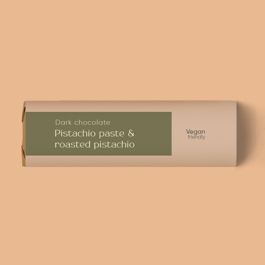 Pistachio Paste & Roasted Pistachio Dark Chocolate Bar 