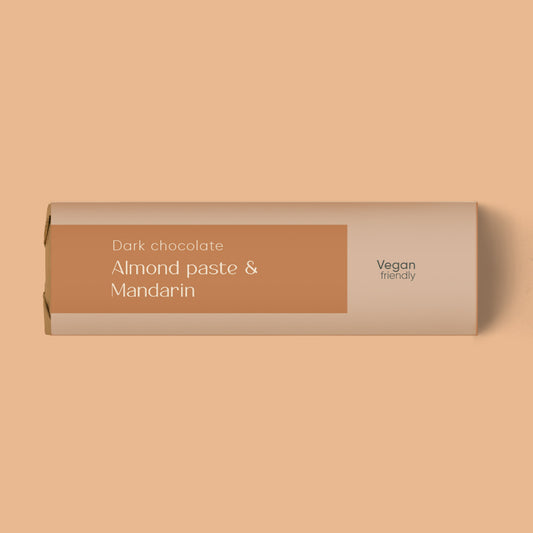 Almond Paste & Mandarin Dark Chocolate Bar Vegan